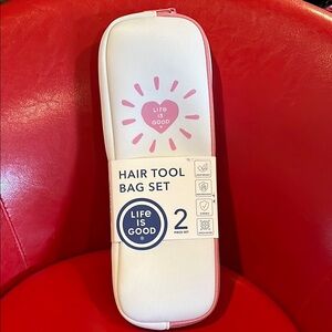 Life Is Good Pink and White Hair Tool Bag